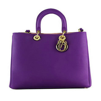 Christian Dior diorissimo original calfskin leather bag 44373 purple & light pink
